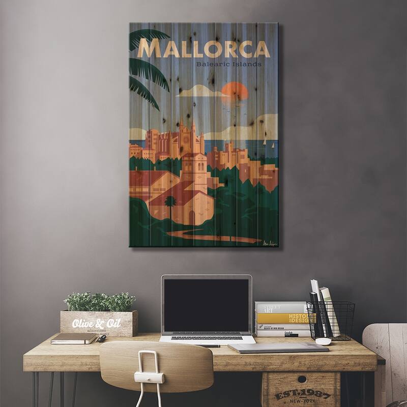 Mallorca Print On Wood by IdeaStorm Studios - Multi-Color