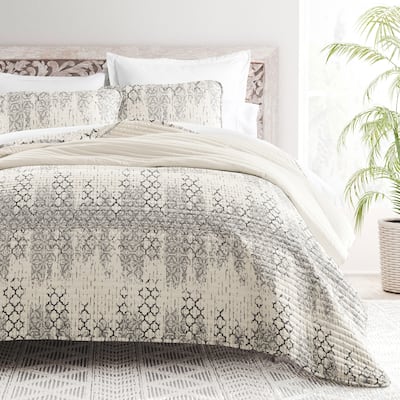 Becky Cameron All Season 3 Piece Distressed Aztec Reversible Quilt Set with Shams