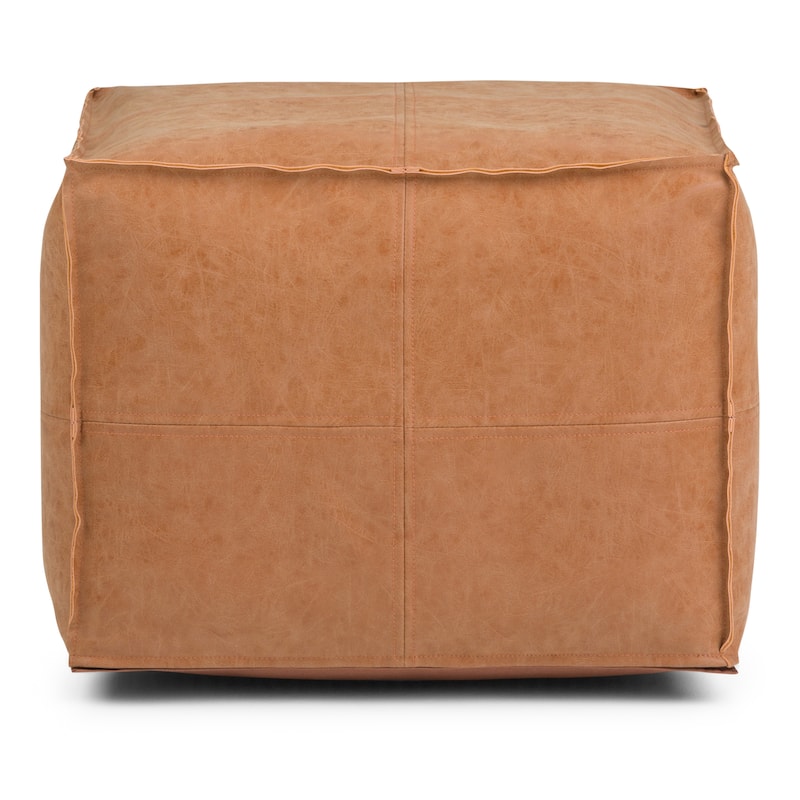WYNDENHALL Wendal Boho Square Pouf in Faux Leather