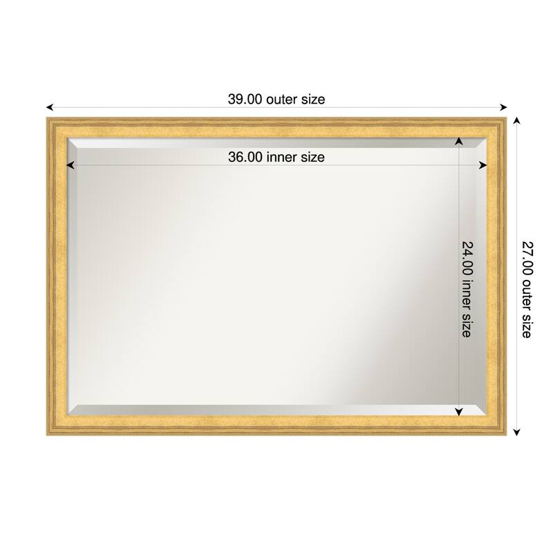 Owen Gold Beveled Wood Framed Wall Mirror - Owen Gold - 39 x 27 in
