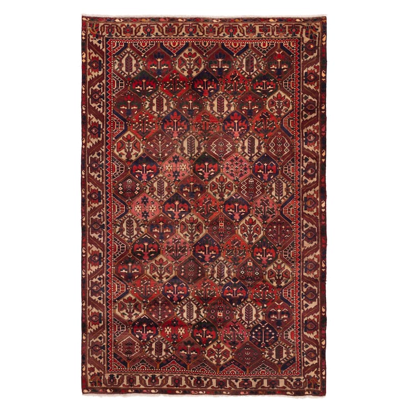 ECARPETGALLERY Hand-knotted Kayseri Vintage Dark Red Wool Rug - 6'4 x 10'0
