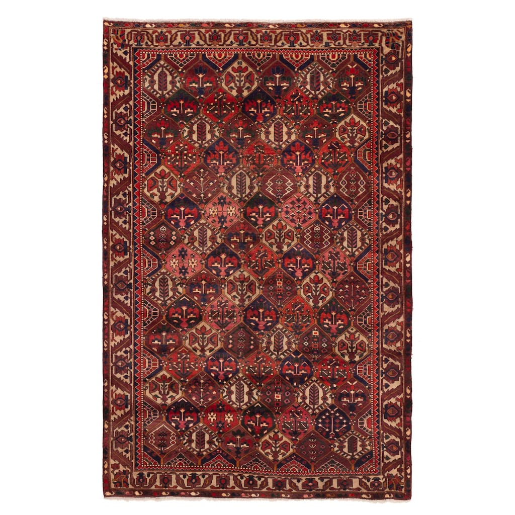 ECARPETGALLERY Hand-knotted Kayseri Vintage Dark Red Wool Rug - 6'4 x 10'0