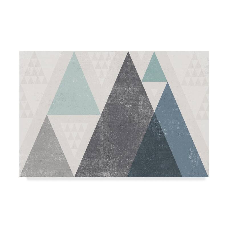 Michael Mullan 'Mod Triangles I Blue' Canvas Art