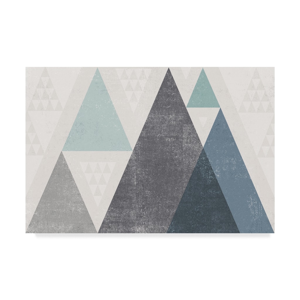 Michael Mullan 'Mod Triangles I Blue' Canvas Art