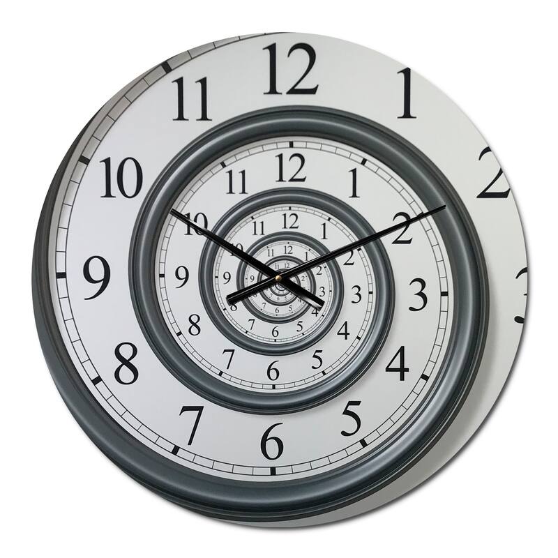 Designart 'Time Spiral Analog Wall' Oversized Contemporary Wall Clock