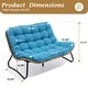 preview thumbnail 11 of 32, All-Weather PE Rattan Double Papasan Chair Loveseat with Soft Cushion for Indoor Outdoor