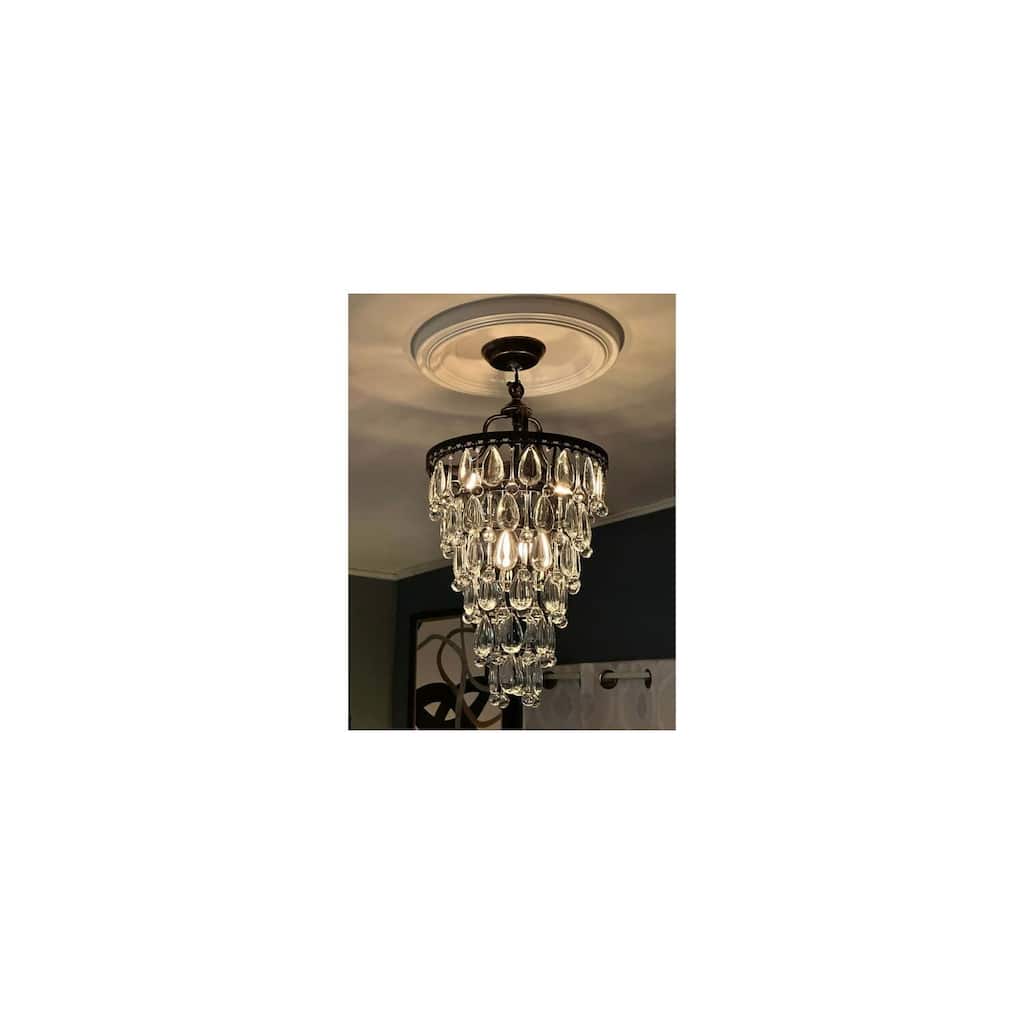 4-Light Pendant Chandelier - Oil Rubbed Bronze Luxury Lighting Fixture - 22