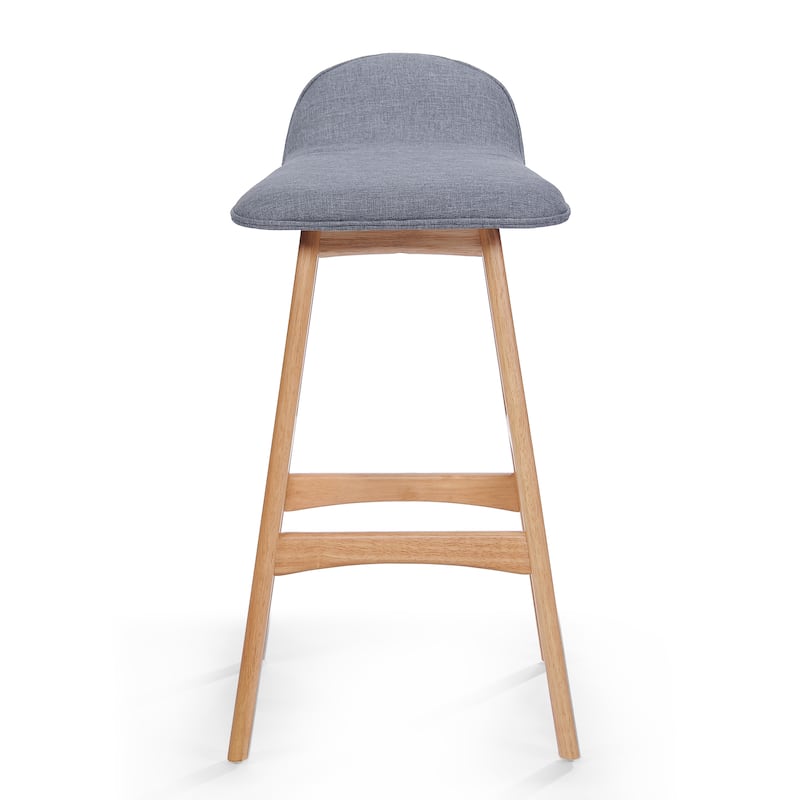 28.5" Mid-Century Modern Upholstered Low Back Barstools