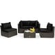 preview thumbnail 62 of 61, Costway 5PCS Patio Rattan Furniture Set Cushioned Sofa & Chair Coffee