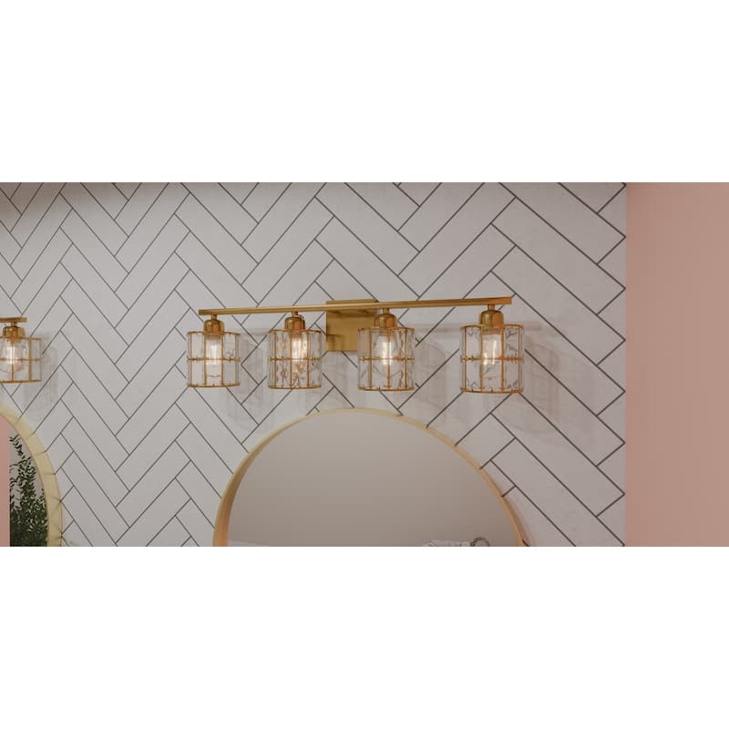 Gibson 4-Light Aged Brass Bath Light
