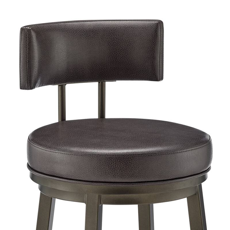 Dalza Faux Leather and Metal 360 Swivel Bar or Counter Stool