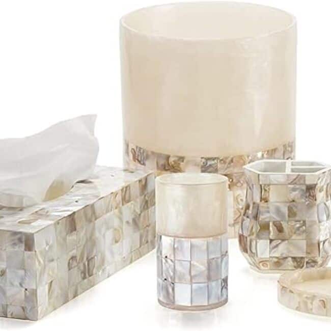 Creative Scents Milano Tissue Box Cover Rectangular - Seashell - seashell