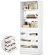 preview thumbnail 29 of 34, 80'' H x 21.3'' W Wood Standard Bookcase with 4 Drawers,Morden Freestanding Storage and Display Bookshelf