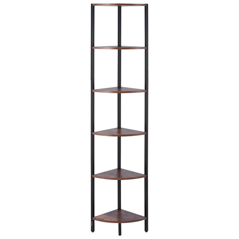 6-Tier Corner Shelf with LED Lights Narrow Display Rack for Home Storage - 11.2 x 11.2 x 67.5 in