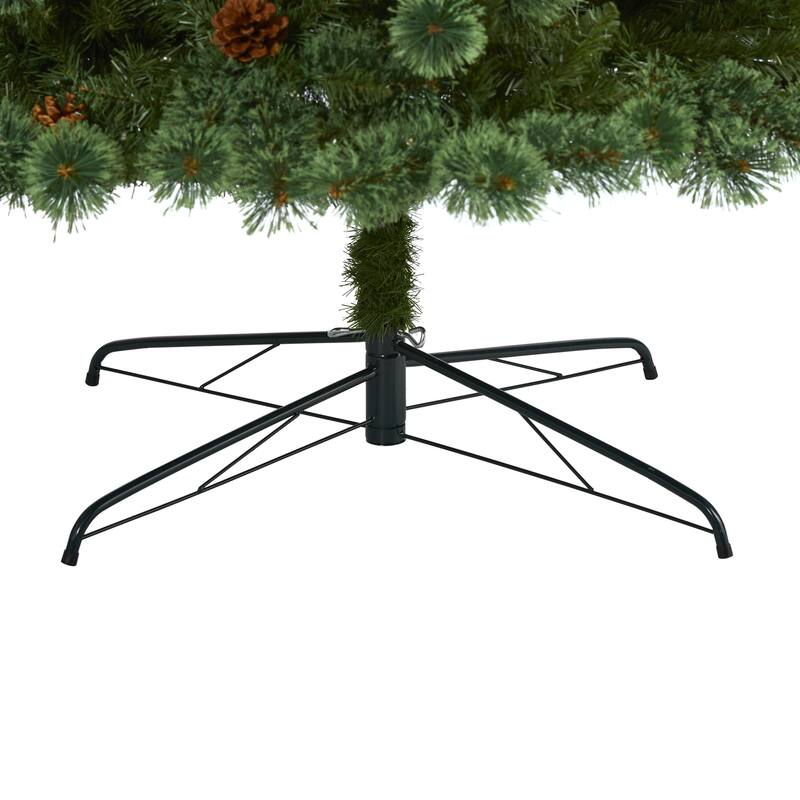 10’ Pre-Lit Mountain Pine Artificial Christmas Tree, Warm Clear LED Lights - over-10-feet