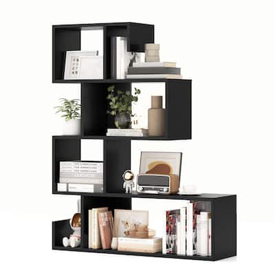 Costway 1/2 PCS 5-Tier S-Shaped Bookshelf with Open Cubes