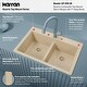 preview thumbnail 9 of 53, Karran Top Mount Double Equal Bowl Quartz Kitchen Sink - 33" x 22" x 9" - 33" x 22" x 9"