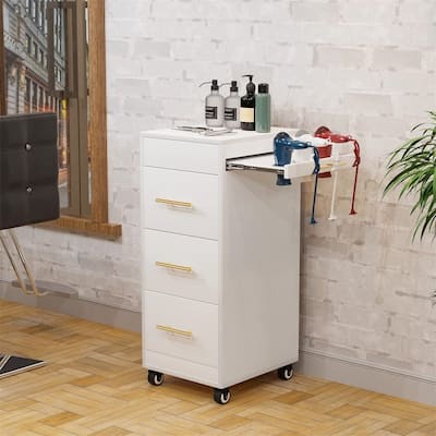 OmySalon Wood Salon Trolley Cart with Wheels
