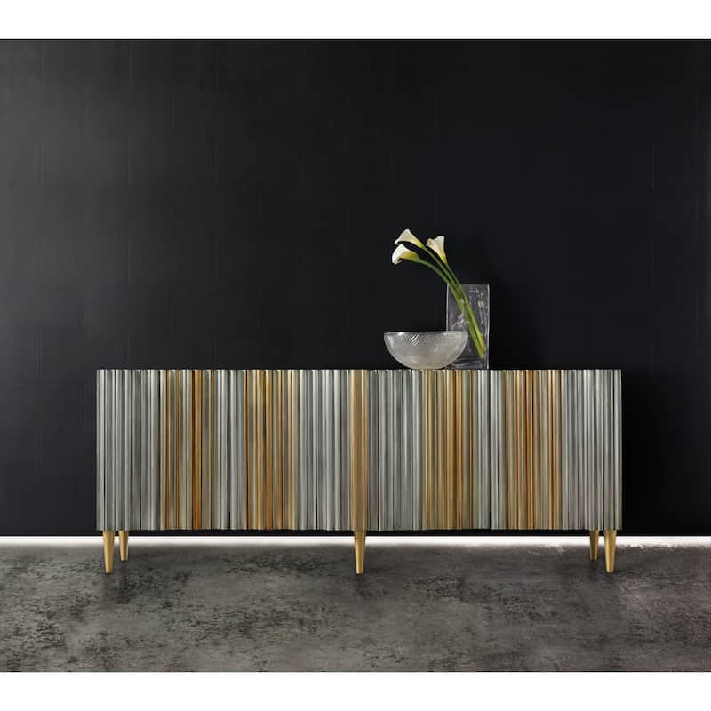 Hooker Furniture Apollo 92" Wide 2 Shelf Poplar Wood and Aluminum