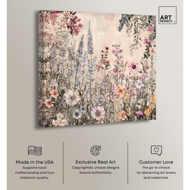 Chiffon Cosmos Canvas by Art Remedy, Gallery Wrapped