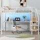 preview thumbnail 18 of 31, Full Metal Loft Bed with Desk, Storage Stairs & LED