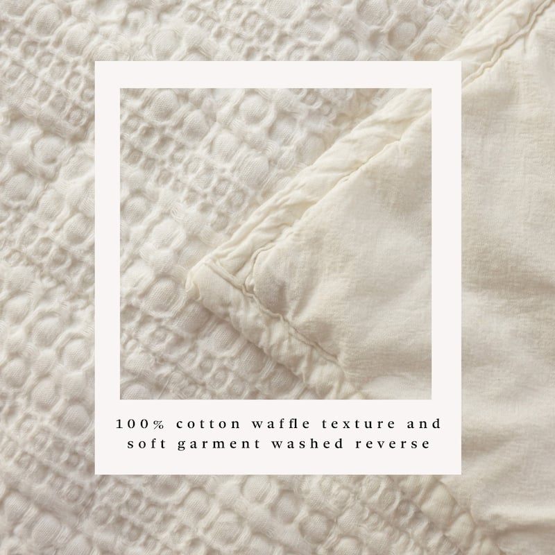 Linery & Co. Cotton Honeycomb Waffle Garment Washed Quilt Set