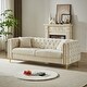 preview thumbnail 16 of 18, 82" Chenille Pull Buckle Sofa with Copper Nail Decoration Armrest