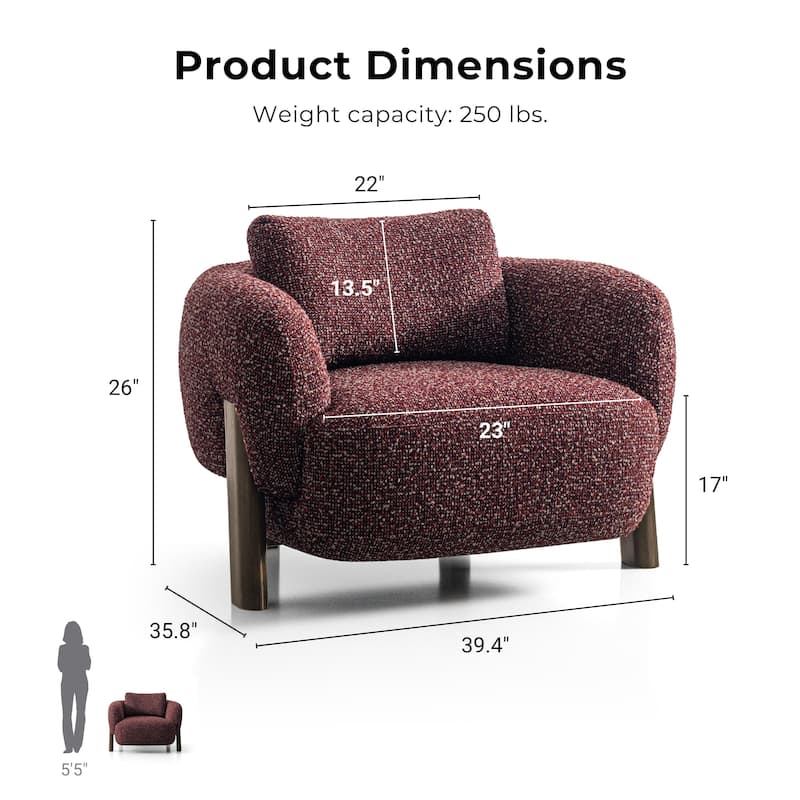Furniture of America Premier Modern 39-inch Burgundy Tweed Premium Upholstered Accent Chair