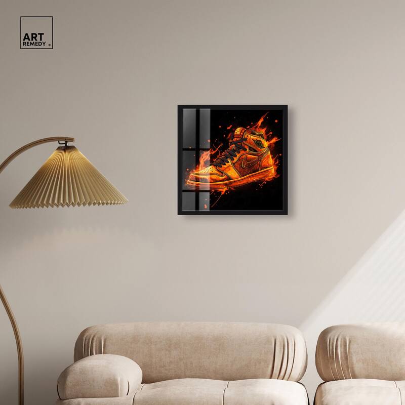 Jumpman on Fire I Shadowbox by Art Remedy