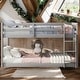 preview thumbnail 10 of 15, Modern Twin Over Twin Stylish Simple Floor Bunk Bed With Ladder,Safety Design For Kids Grey