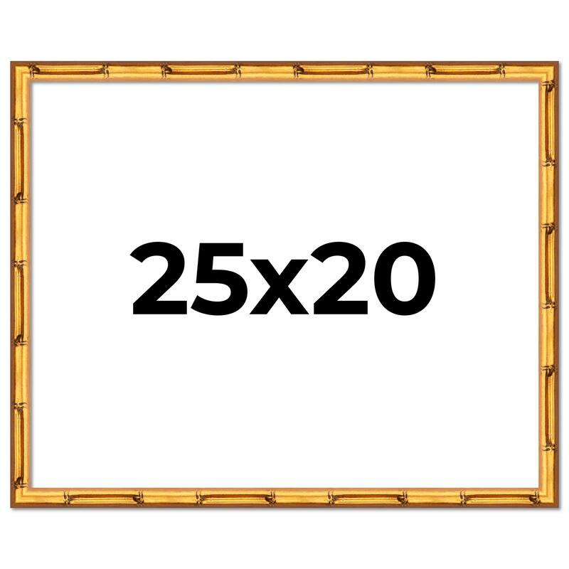 25x20 Frame Gold Bamboo Picture Frame Modern Photo Frame Includes UV Acrylic Shatter Guard Front Acid Free Foam Backing Board