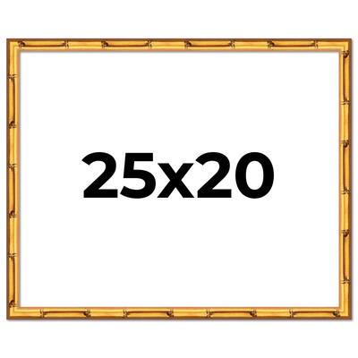 25x20 Frame Gold Bamboo Picture Frame Modern Photo Frame Includes UV Acrylic Shatter Guard Front Acid Free Foam Backing Board