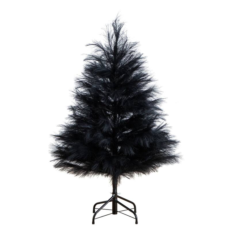 Pampas Grass Artificial Halloween Tree - 4' - Black