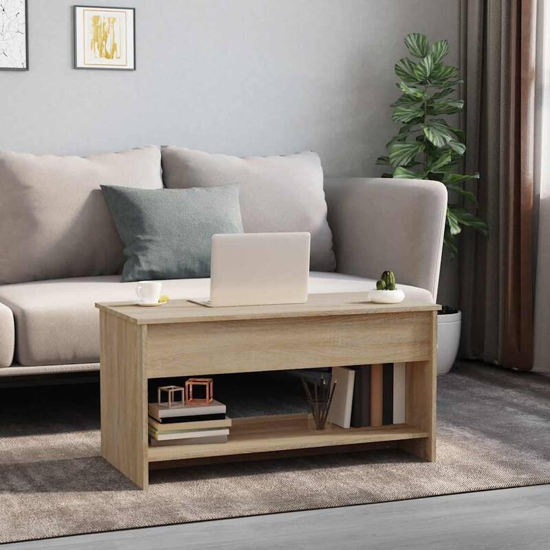 vidaXL Coffee Table Lift Top End Table Accent Side Sofa Table Engineered Wood - 40.2" x 19.7" x 20.7"