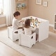 preview thumbnail 6 of 18, Costway 3 PCS Kids Table and Chair Set, Space-saving Toddler Table and