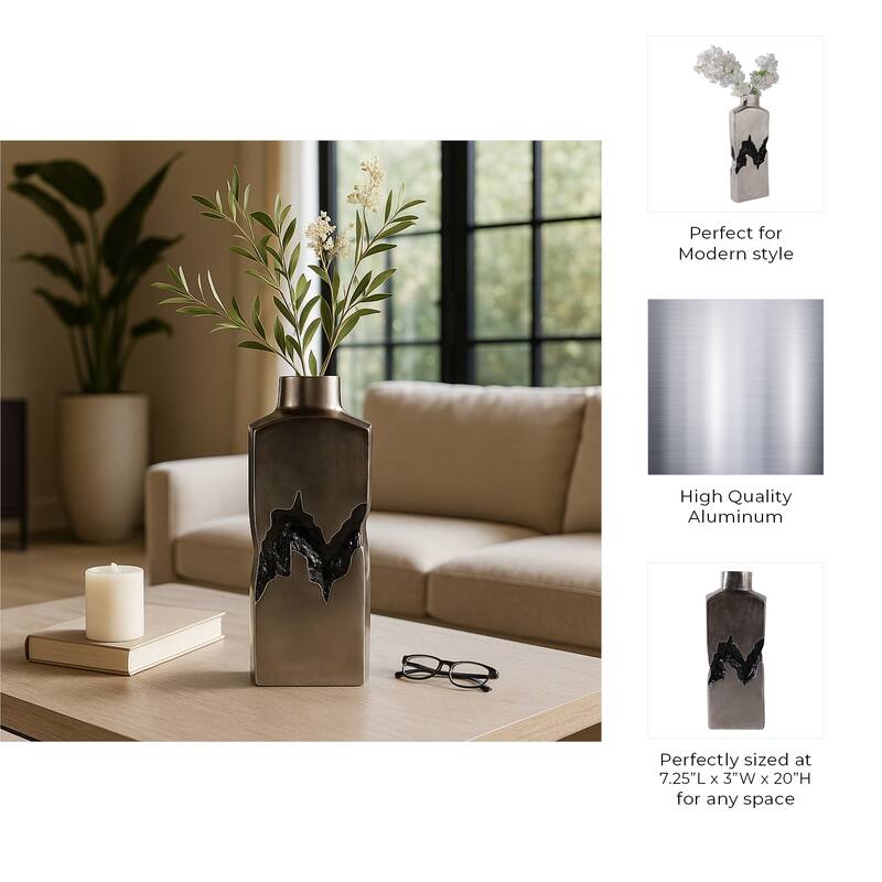 Artistic Table Vase with Fractured Finish for Home Decor