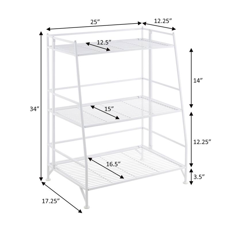 Convenience Concepts Xtra Storage 3 Tier Ladder Folding Metal Shelf