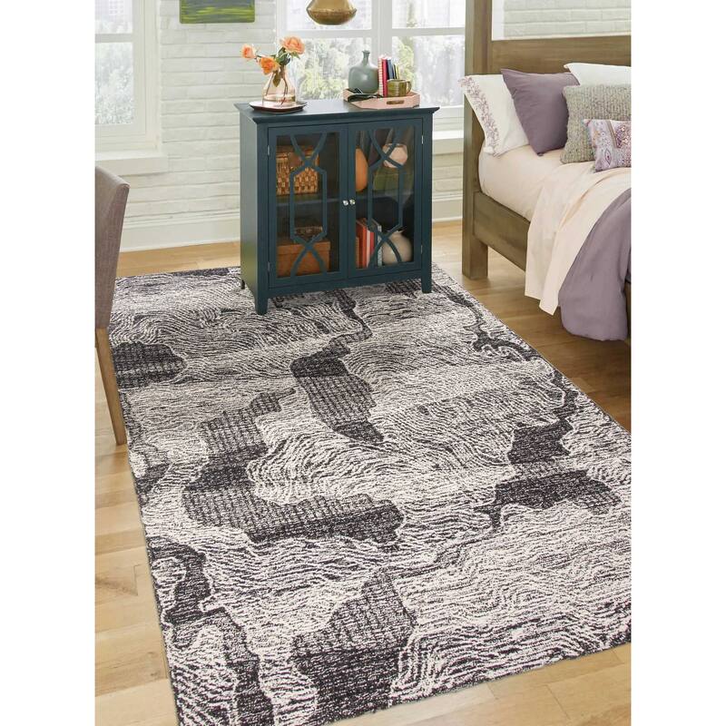 ECARPETGALLERY Hand Tufted Timeless Cream Wool Rug - 5'3 x 7'7