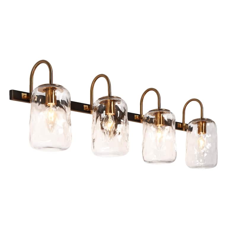 Kole Farmhouse 4-Light Linear Bathroom Vanity Lights Mason Jar Glass Wall Sconces