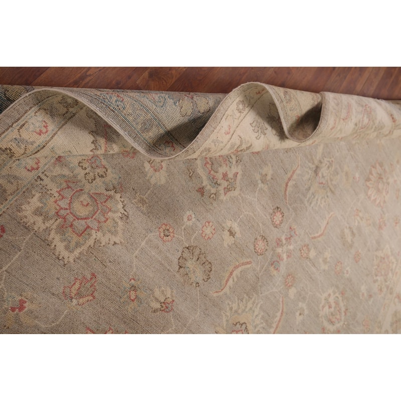 Hand Knotted Oriental 100% Wool Carpet Transitional All-Over Beige & Ivories Oushak Area Rug - 10' 2'' X 8' 2''