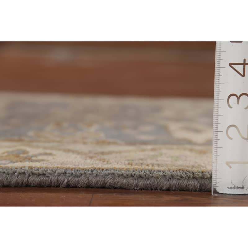 Gray Oushak Oriental Runner Rug Hand-Knotted Wool Carpet - 2'8"x 8'0"