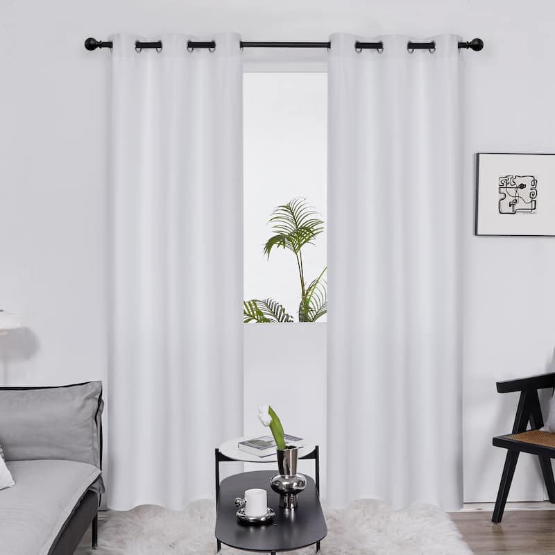 Deconovo Solid 42 Width Curtain Panel (1 Panel) - 42x63 Inch - Greyish Star White