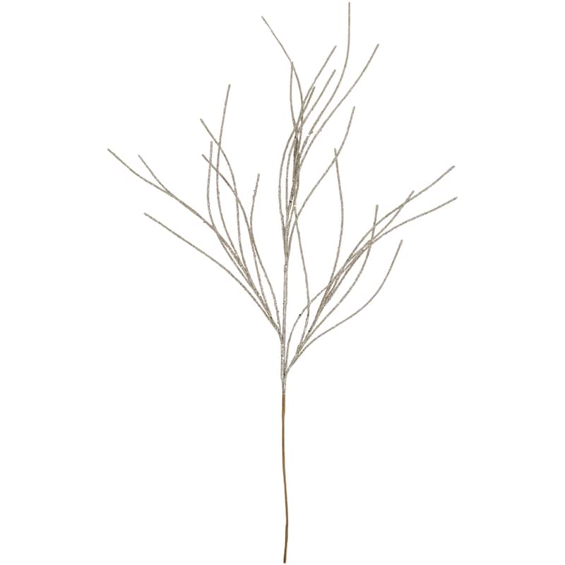 36" Champagne Gold Glitter Christmas Twig Spray