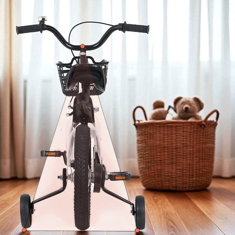 18 Inch Kids Bike with Training Wheels & Kickstand, Adjustable Saddle & Handlebar, Boys & Girls Ages 5-10