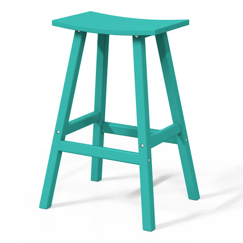 Laguna Hdpe All Weather Outdoor Patio 29" Saddle Seat Bar Stool (Set Of 2)