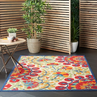 Nourison Aloha Modern Multicolor Floral Botanical Area Rug