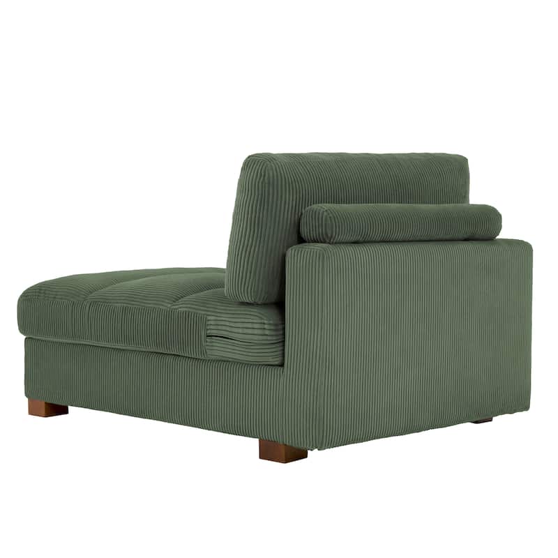 Oversize Corduroy Chaise Lounge Modular Sectional Sofa with Pillow