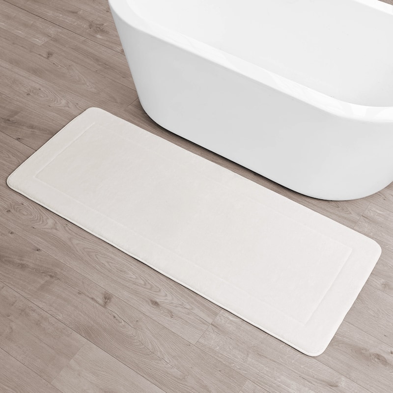 Oliver Brown Terry Memory Foam Bath Mat - 24 x 60 - White