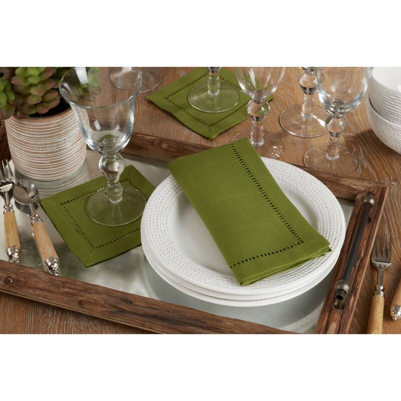 Classic Hemstitch Border Dinner Napkin (Set of 12)