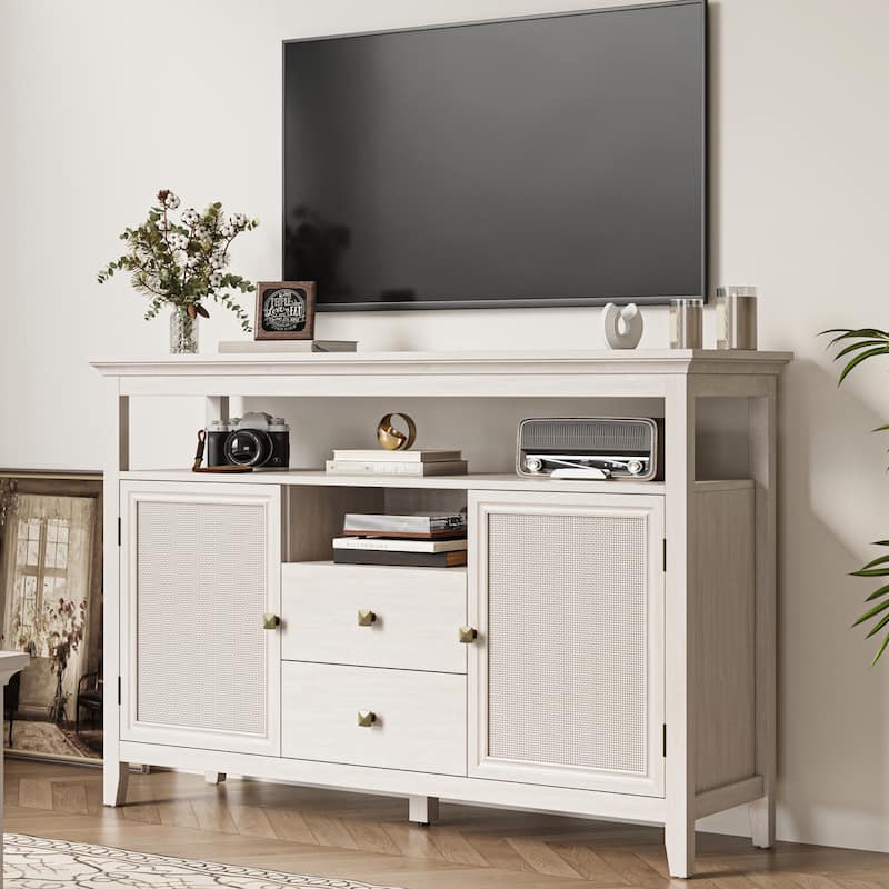 52.8'' Natural Rattan Bar Cabinet